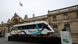 Ecotrain, petit train de la ruralit&eacute;, fait un arr&ecirc;t devant l'Elys&eacute;e