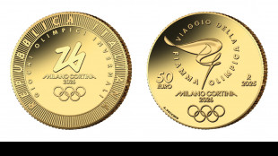 Una moneta d'oro per i Giochi olimpici di Milano-Cortina 2026