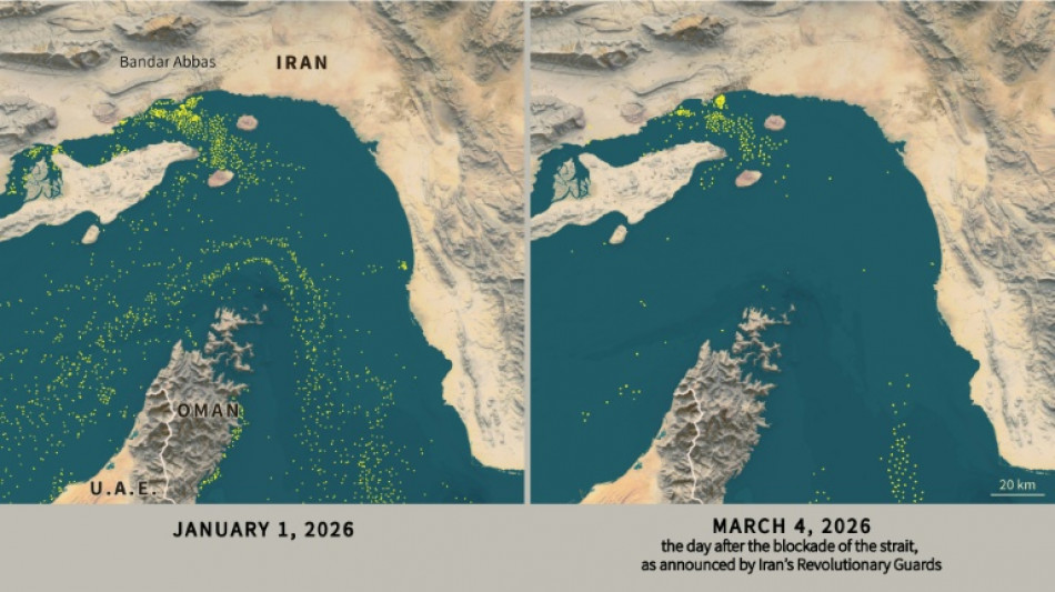 Only nine commercial ships detected crossing the Hormuz Strait since Monday