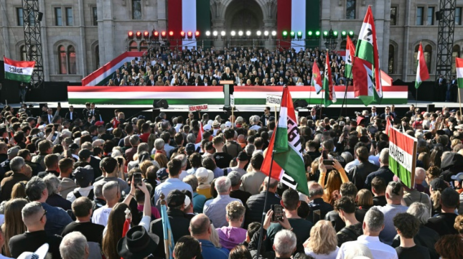 Elections en Hongrie: les partisans d'Orban et Magyar d&eacute;filent dans un contexte &eacute;lectoral tendu